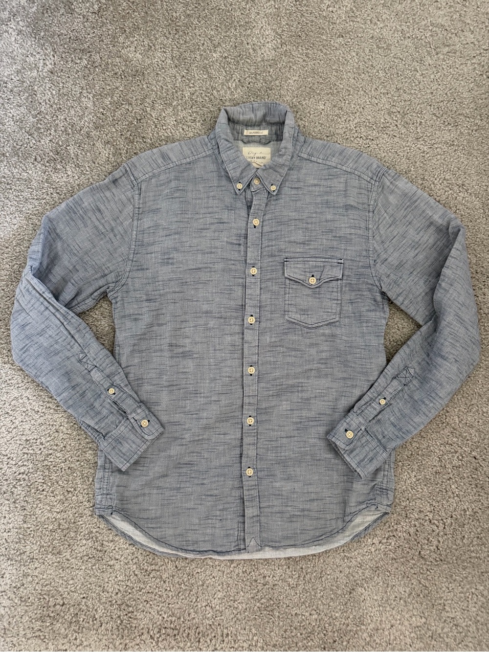 Lucky Brand Chambray Button-Down Shirt in Light Blue